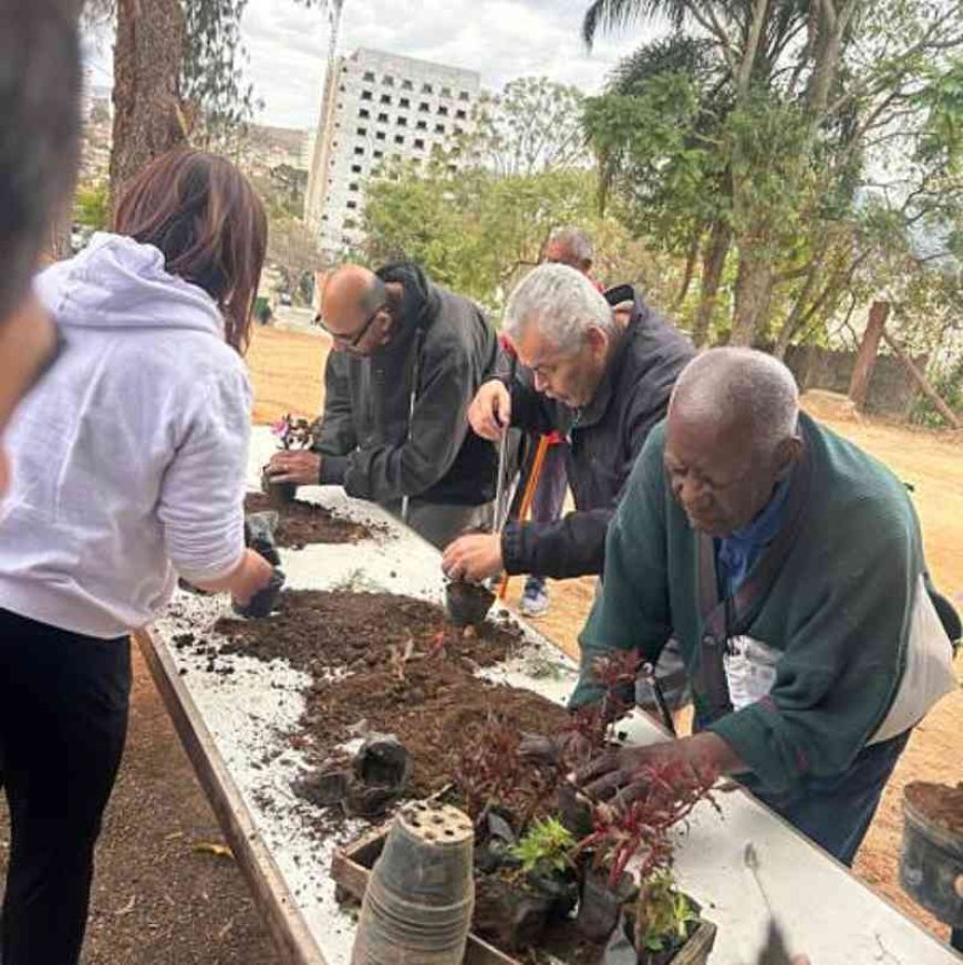 Horto Municipal recebe visita de assistidos da AADV