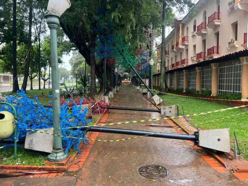 Chuvas fortes provocam estragos em Poços de Caldas