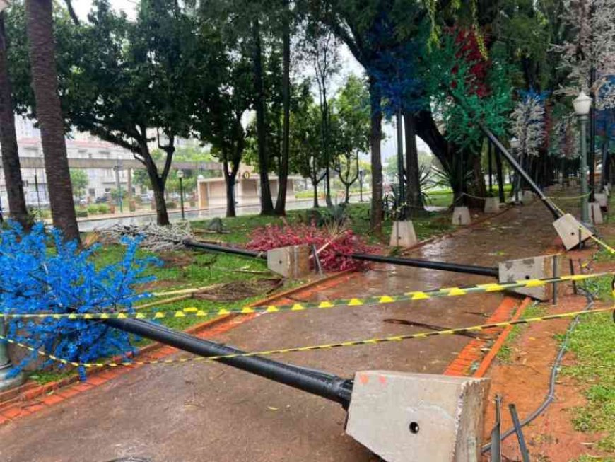 Chuvas fortes provocam estragos em Poços de Caldas