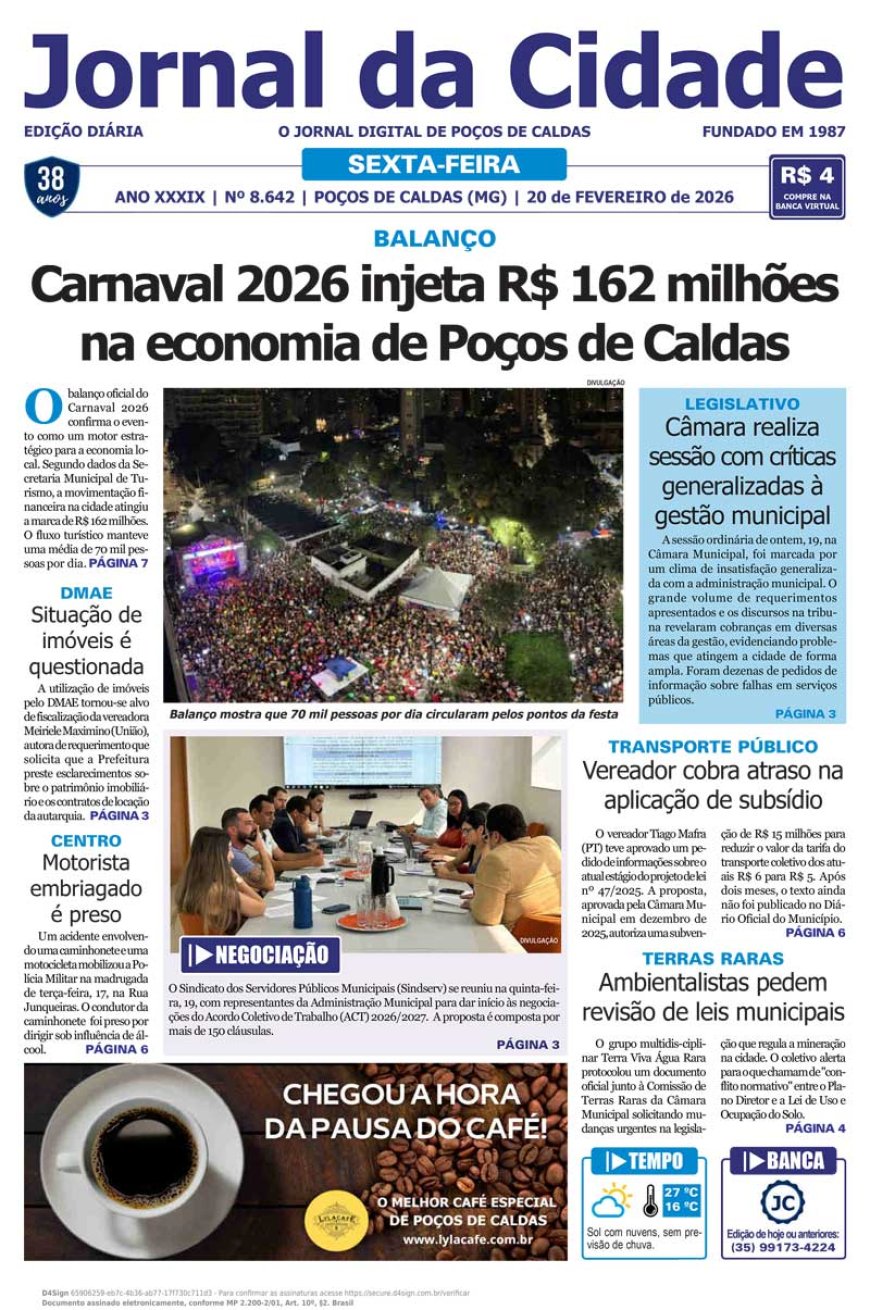 Jornal da Cidade 20 de fevereiro de 2026