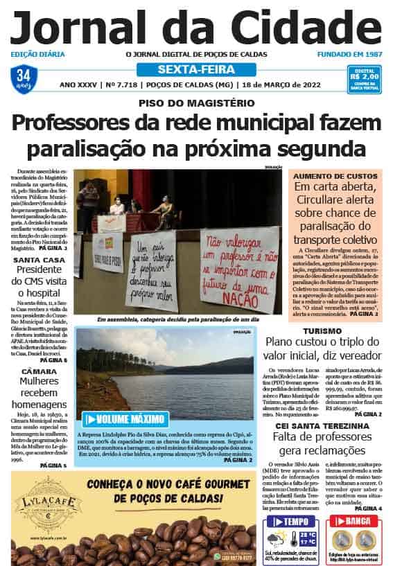 Jornal Da Cidade 18 De Março De 2022 Jornal Da Cidade Notícias De Poços De Caldas E Região 