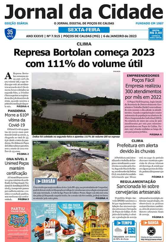 Jornal Da Cidade 06 De Janeiro De 2023 Jornal Da Cidade Notícias De Poços De Caldas E Região 
